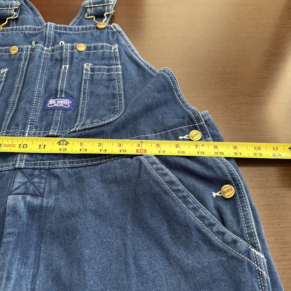 Big Smith Mens Blue Denim Bib Overalls 38x30 Medium Wash Workwear Cotton XL - Picture 4 of 15